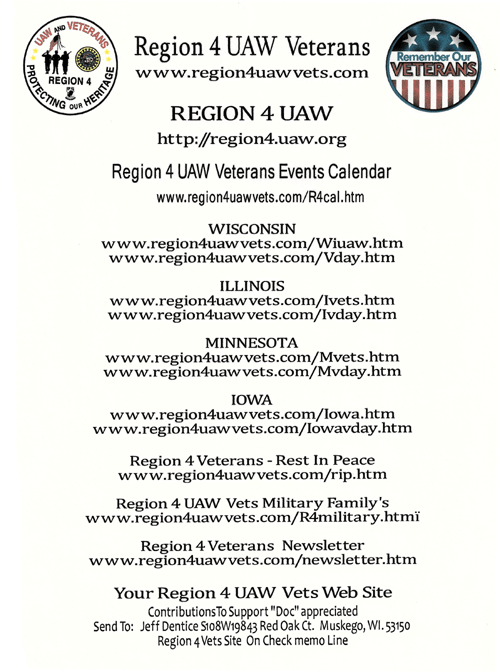 Region 4 UAW Vets Calendar